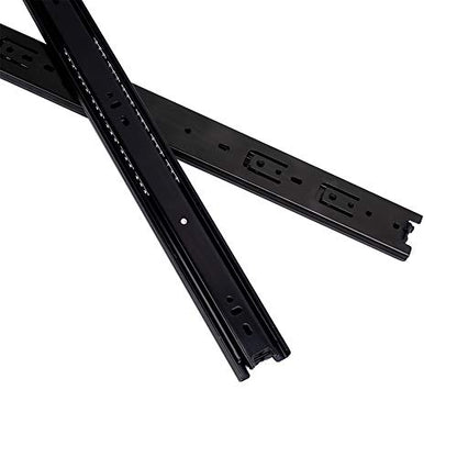 6 Pairs of 22 Inch Hardware 3-Section Full Extension Ball Bearing Side Mount Black Drawer Slides,100 LB Capacity Drawer Slide - color: Black, size: 22 Inch