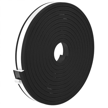 QDiShi 196" Wedge-Shape Weather Stripping Door Seal Weatherproof Foam Seals Self Adhesive Insulation Anti-Collision Strip Soundproofing Frame Insulation Tape Fits 0.13-0.31" Gaps(Black) - color: Black