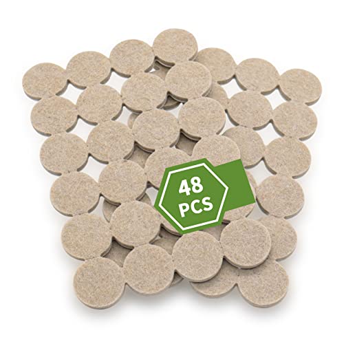 Felt Furniture Pads for Hardwood Floors 48 PCS, Furniture Pads, Floor Protectors for Hardwood Floors, Felt Pads for Furniture, Round, Beige - size: 48PCS 1 inch Round Beige