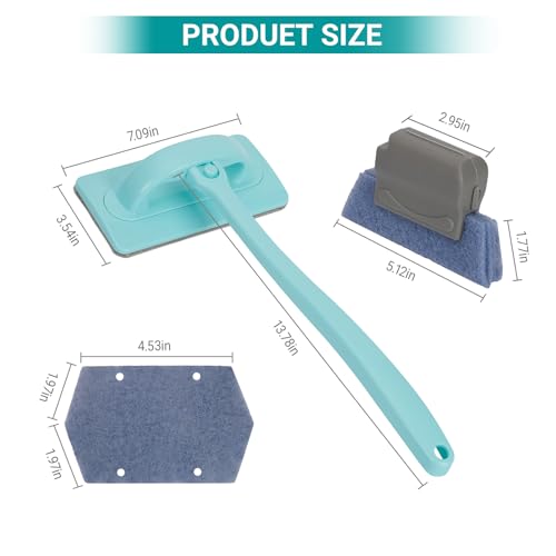 Window Cleaner Tool, Window Screen Cleaner and 3 Pack Track Cleaning Brush with 6 Replacement Cleaning Cloths, Detachable Window Cleaner Tool with Wet and Dry Dual-Use