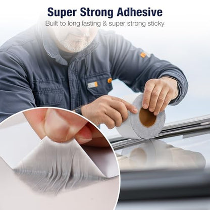RV Roof Tape Seal Repair - 4 Inch 50 Feet RV Airtight Sealant Tape Window Sealing UV Resistant for Roofing Repair Camper Trailer Boat Leak Repairs White