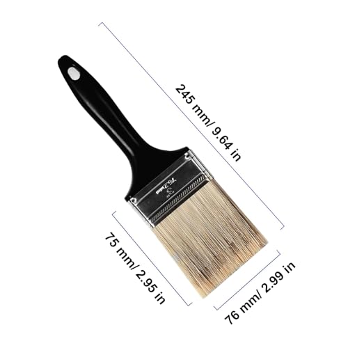 14 Ea 3 Inch Paint Brushes, Home Wall Trim House Paintbrush Bulk with Treated Plastic Handle, Cheap Paint Brushes for Wall Decor - size: 3 inches