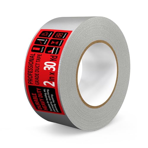 Duct Tape Heavy Duty - 2 Inch x 30 Yard, Strong Adhesive and No Residue, Waterproof Duct Tape Tearable for Indoor or Outdoor Binding and Packing Projects, Multi Purpose Repairs (Gray) - color: Gray