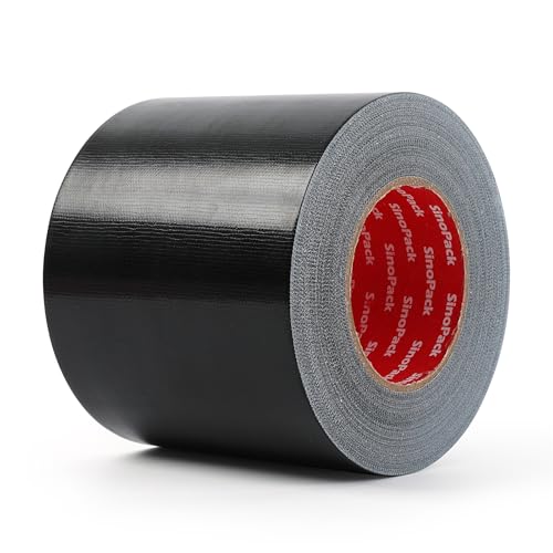 Black Duct Tape Wide Roll Heavy-Duty Industrial Strength 5 inches x 55 Yards,9.1 Mil, Waterproof, Strong, Flexible, No Residue, UV Resistant for Outdoor Repairs Tear by Hand - size: 5IN X 55Yds
