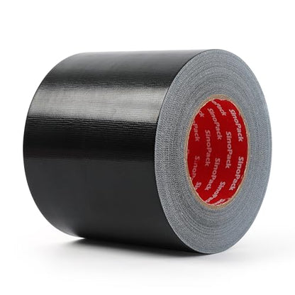 Black Duct Tape Wide Roll Heavy-Duty Industrial Strength 5 inches x 55 Yards,9.1 Mil, Waterproof, Strong, Flexible, No Residue, UV Resistant for Outdoor Repairs Tear by Hand - size: 5IN X 55Yds