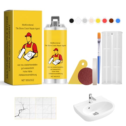 Tile Repair Kit Waterproof & Long-Lasting, Easy-to-Use Tub & Ceramic Tile Crack, Hole, Chip & Scratch Repair for Kitchen, Bathroom, Wall, Floor & Decorative Surfaces