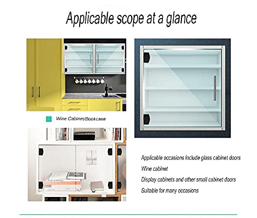 [2 Pieces] Cabinet Glass Door Hinge 90-Degree Frameless Glass Door Hinge for 5-7mm (Black) - color: Black 2 Pieces