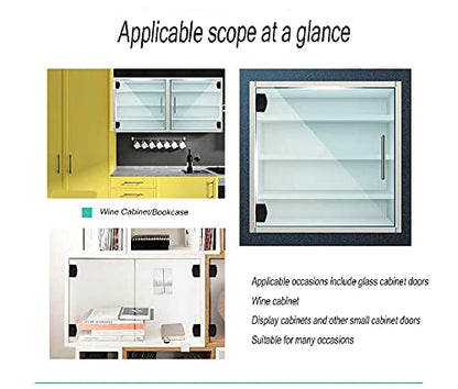 [2 Pieces] Cabinet Glass Door Hinge 90-Degree Frameless Glass Door Hinge for 5-7mm (Black) - color: Black 2 Pieces