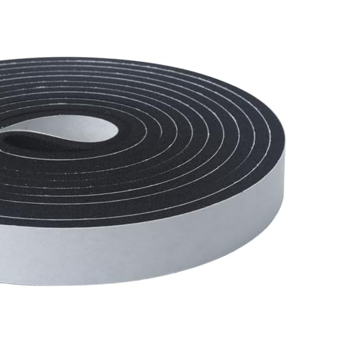 High Density Foam Tape - 1/2'' x 1/8'' x 13Ft Weatherproof Adhesive Prevent Condensation Heat Resistant Flame Retardant Weather Stripping Easy to Cut & Install & Remove for Car Doors Pipes Windows - color: White, size: 1/2'' X 1/8'' X 13ft
