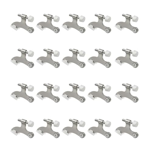 20 Pack Hinge Pin Brushed Nickel Door Stopper, Adjustable Heavy Duty Hinge Pin Door Stop with Rubber Bumper Tips - color: Brushed Nickel, size: 20