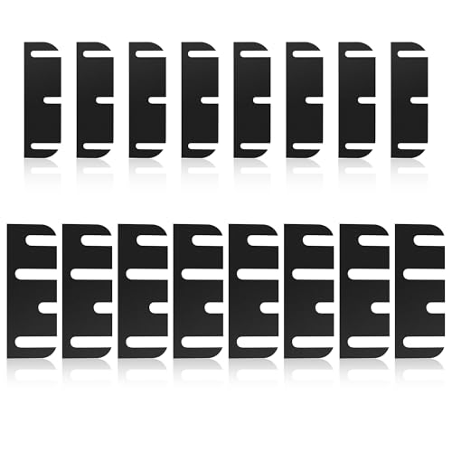 16 Pack Door Hinge Shims for Door Hinge Repair Kit, Coldairsoap 8 Pcs 3.5 Inch & 8 Pcs 4 Inch Plastic Shims Stock for Doors, Cabinets Hinge Repair, 0.04 Inch Thickness (Black)