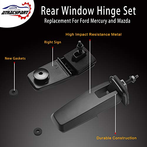 Rear Window Hinge Set Liftgate Glass Hinge Right & Left | Replacement for 2008-2012 Ford Escape 2008-2011 Mercury Mariner Mazda Tribute | Replaces# 8L8Z78420A68C, 8L8Z78420A68D - size: 8l8z78420a68c