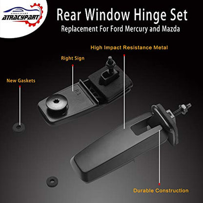 Rear Window Hinge Set Liftgate Glass Hinge Right & Left | Replacement for 2008-2012 Ford Escape 2008-2011 Mercury Mariner Mazda Tribute | Replaces# 8L8Z78420A68C, 8L8Z78420A68D - size: 8l8z78420a68c