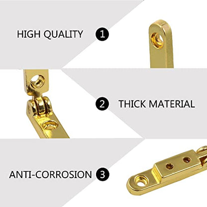 10 Pcs 90 Degree Hinges Wooden Box Gift Wine Jewellery Box Chest Case Hinge Cabinet Hardware with Screws (Gold) - color: Gold