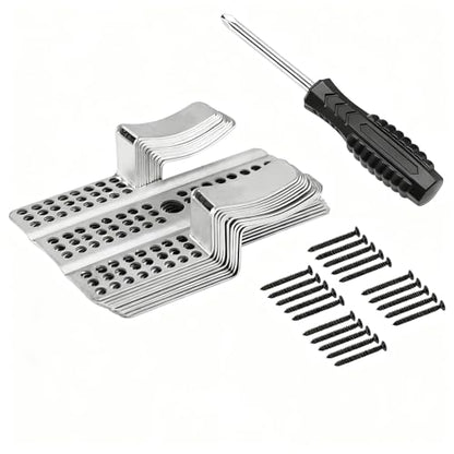 16 Pack Drywall Repair Clips, 1/2 inch Drywall Fastener Clip with 32 Screws, Professional Hole Repair Patch Kit for Wall, Stainless Steel Wall Patch Clips for Damaged Wall Repairing (with Screwdriver)