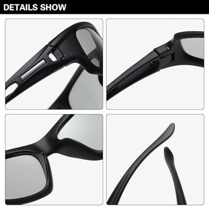 YIMI Polarized Photochromic Driving z87 Sunglasses For Men Women Day and Night safety glasses - color: Photochromic/Black Lens
