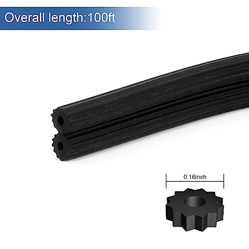 Window Screen Spline, 0.16" x 100' Replacement Round Black Window Screen Retainer Spline, Window Screen Repair - size: 0.16" X 100'
