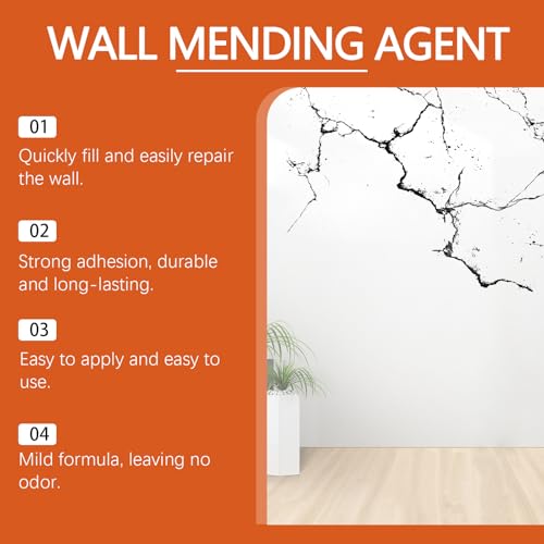 Drywall Repair Kit,2 Pack Wall Mending Agent,Wall Spackle with Scraper/Sandpaper,Wall Repair Paste Plaster for Wall Crack/Nail Hole