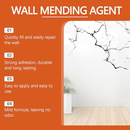 Drywall Repair Kit,2 Pack Wall Mending Agent,Wall Spackle with Scraper/Sandpaper,Wall Repair Paste Plaster for Wall Crack/Nail Hole