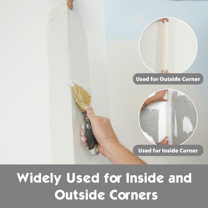 ROLLINGDOG Reinforced Drywall Corner Tape, 2" x 98.4' Drywall Tape No Adhesive Side, Inside Outside Corner Bead with Metal for Wall Crack Repair - style: Reinforced Drywall Corner Tape