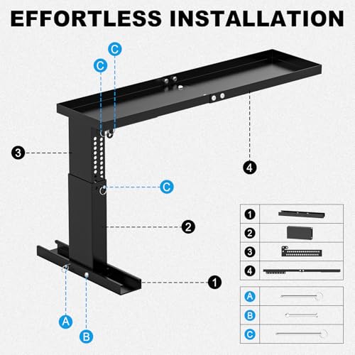 Heavy-Duty Ladder Leveler for Stairs, Adjustable 12"-20" H Stair Ladder Platform Pro for Extension, Straight & Telescopic Ladders, Foldable High-Strength Ladder Extender for Stairs with Non-Slip Pad - size: 29.92"