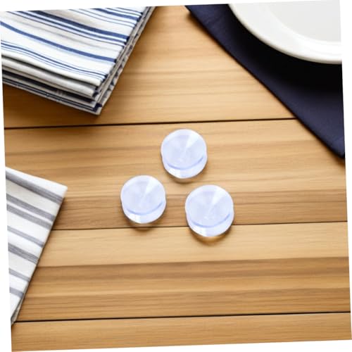 STOBOK 16pcs Table Top Bumper: Anti Slide and Scratch 35 Mm Transparent Non-Adhesive Rubber Pads for Table Top Spacer to Avoid The Movement of Glass - size: 3.50X3.50X1.00CM