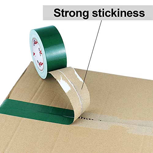 BOMEI PACK 3 Pack Duct Tape Green Heavy Duty,2 Inch x 30 Yards,9 Mil Thick Heavy Duty Strong Green Tape Duct,Waterproof,No Residue,Flexible,Tear by Hand,Industrial Grade for Repairing,Fxing - color: Green
