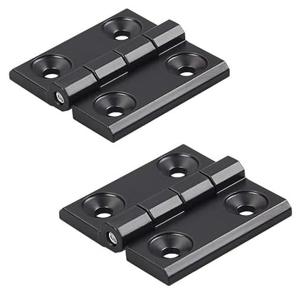 2 Pcs Black Zinc Alloy Hinge Door Frame Hinges Aluminum Profile Hinge Install Kit for 2020 Aluminum Extrusion Profile Slot 6mm (60x60mm) - size: 60x60mm