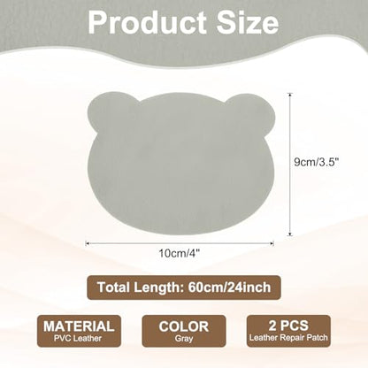 PATIKIL Leather Repair Patch, 2 Pcs 4 x 3.5 Inch Self-Adhesive Vinyl Patch Furniture Tape Repair Kit for Sofas Couches Stools Chairs Cabinets Bags, Gray - color: Gray