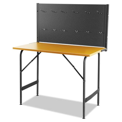 Auto Dynasty Workbench with Pegboard Wood Heavy-Duty Tool Work Bench Max Capacity 330LBS Fits Garage and Workshop, 46.6" x 24.8" x 4.1", Yellow