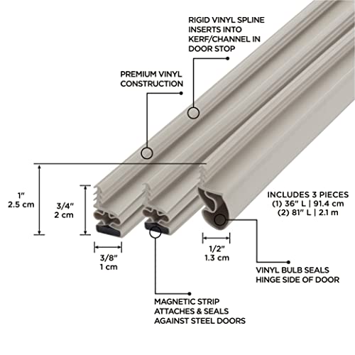 M-D Building Products 01610 Beige Vinyl with Magnetic Strip Top and Sides Door Seal Kit for Steel Doors - color: Beige