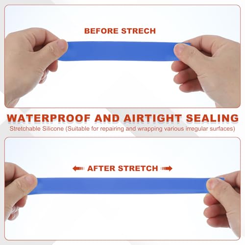 uxcell 2 Pcs Self Fusing Silicone Tape, 1" x 10ft Waterproof Water Leak Sealing Tape for Plumbing Pipe Hose Repair Handles, Blue - color: Blue, size: 1" x 10ft