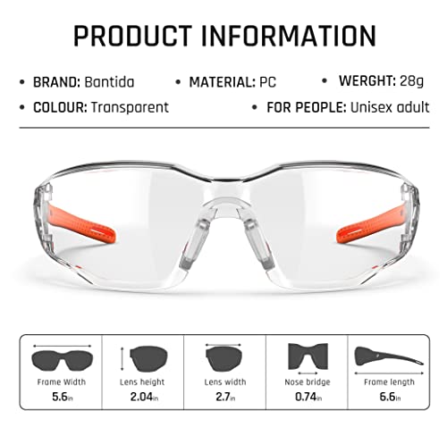 Safety Glasses Anti-Fog Lens,Adjustable Frames Eye Protection Goggles For Men Women - color: Orange