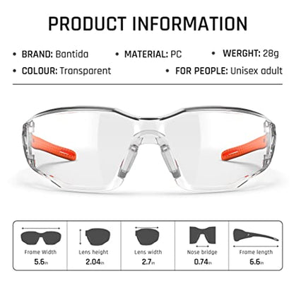 Safety Glasses Anti-Fog Lens,Adjustable Frames Eye Protection Goggles For Men Women - color: Orange