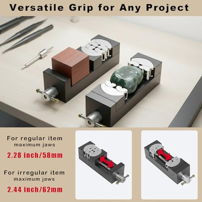 Smart Mini Vise for Woodworking - Universal Multi-Shapes and Materials Bench Vise Secures Wood, Plastic, Irregular Objects for DIY Projects & Models (Bench Vise)