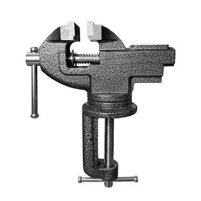 Galio 2.5 Inch Bench/Table Vise - 360° Swivel Base Clamp-On, Quick Adjustment Portable Clamp for Woodworking, Metalworking, Drilling, Sawing, Pipe Cutting, Handcraft & Home Repair