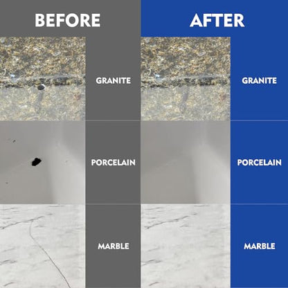 Tile Repair Kit - Color Match Porcelain Repair Paste for Bathtub, Sink, Ceramic, Marble, Granite, Quartz & Acrylic - Fixes Cracks, Chips, Holes, Scratches & Dents - Reattaches Missing Pieces - 3.4 oz