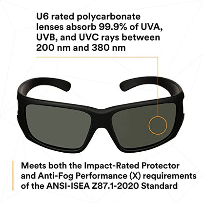 Maxim 3M Elite 1000 Series, MXE1002SGAF-BLK, Black Frame, Scotchgard Anti-Fog Coating, Gray AF-AS Lens - style: Gray Lens