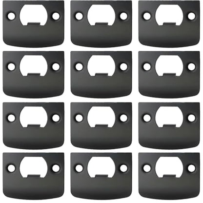 EATAKWARD 12 PCS Door Strike Plate, Black Deadbolt Strike Plate with Srews, Stainless Steel Deadbolt Covers Door Reinforcement Kit - style: Right angle