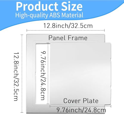 TBWHL Silver Cover Plate 10X10 Inch Self-Adhesion Access Panel Heavy-Duty ABS Plastic & Easy to Install, Wall Hole Cover for Drywall/Ceiling Plumbing/Electrical Cables/Wiring