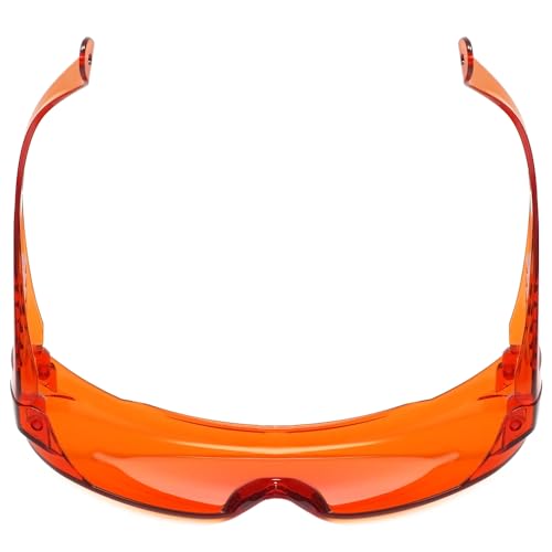 Calabria Fit Over Safety Glasses | Polarized Sunglasses Over Glasses | Wrap Around Anti-Fog | Scratch Resistant | Unisex - color: Dark Orange Red