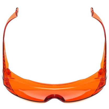 Calabria Fit Over Safety Glasses | Polarized Sunglasses Over Glasses | Wrap Around Anti-Fog | Scratch Resistant | Unisex - color: Dark Orange Red