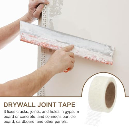 PATIKIL Drywall Repair Mesh Tape, 2 inch x 82 ft Fiberglass Repair Patch Self-Adhesive Dry Wall Joint Tape 8 Mesh Wall Hole Crack and Seam Patch, White - size: 2 Inch X 82 Feet