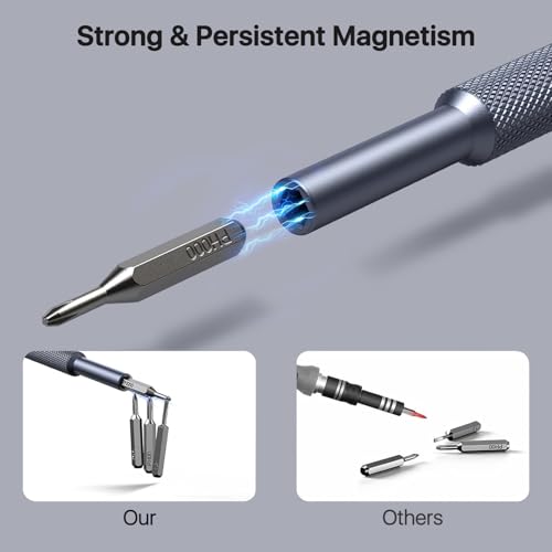 AXTH 128-in-1 Precision Screwdriver Set, Professional Magnetic Mini Repair Tool Kit for Phone, Computer, Watch, Laptop, Macbook, Ring Doorbell, Eyeglass, Electronic, [Bearing Steel] Screw Driver - style: 128in1
