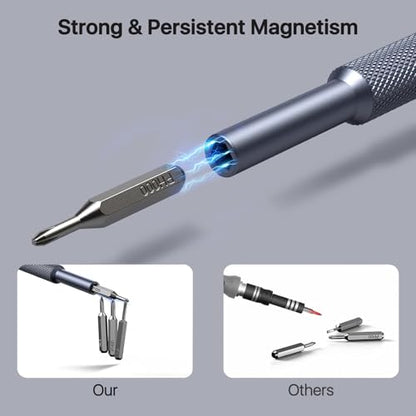 AXTH 128-in-1 Precision Screwdriver Set, Professional Magnetic Mini Repair Tool Kit for Phone, Computer, Watch, Laptop, Macbook, Ring Doorbell, Eyeglass, Electronic, [Bearing Steel] Screw Driver - style: 128in1
