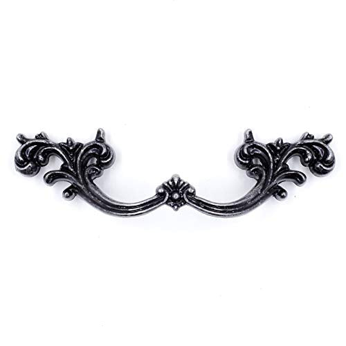 Jetland French Provincial Drawer Pulls - 6-Pack, Iron Scratches, 3" Hole Centers, Vintage Shabby Chic Pulls for Dresser Nightstand Cabinet, PW1619AS76 - color: Iron Scratches, size: 3 Inch Hole Centers