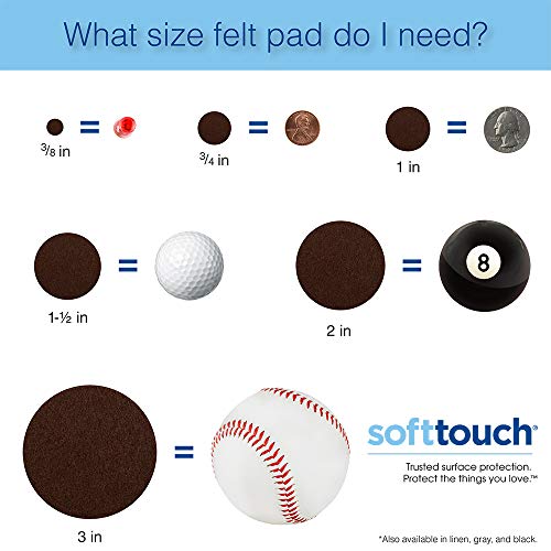 SOFTTOUCH 4713695N Heavy Duty 3 Inch Felt Furniture Pads to Protect Hardwood Floors from Scratches, Linen, 4 Count - color: Linen, size: 3 Inch (4 Count), style: Standard Pack