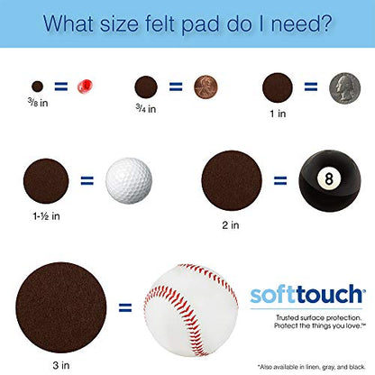 SOFTTOUCH 4713695N Heavy Duty 3 Inch Felt Furniture Pads to Protect Hardwood Floors from Scratches, Linen, 4 Count - color: Linen, size: 3 Inch (4 Count), style: Standard Pack