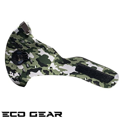 ECO-GEAR Anti Pollution Face Mask with Military Grade Protection | Anti Smoke, Exhaust Gas, Dust & Pollen - color: Camouflage-medium
