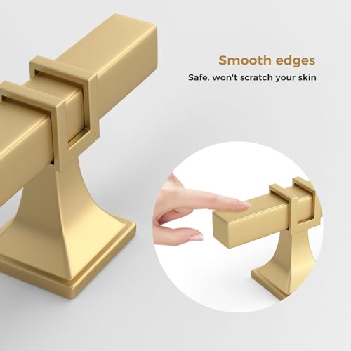 Haliwu 6 Pack Gold Cabinet Knobs Brushed Brass T-bar Knobs Single Hole Hardware for Dresser and Drawer Kitchen Cupboard - color: Matte Gold, size: 51mm(2 inch)